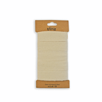 Card of Cotton Herringbone Tape Natural 25mm x 5m