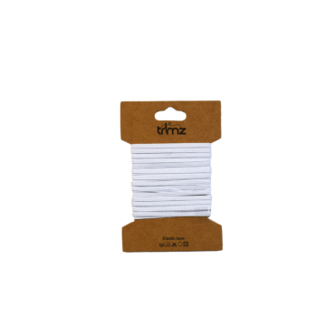 Card of Elastic White 3mm x 5mtrs