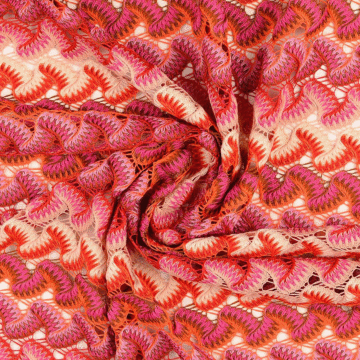 Crochet Lace Fabric Orange 150cm