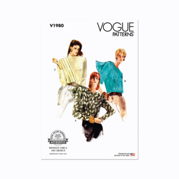Vogue Sewing Pattern 1980 (B5) Misses' Blouse  8-16