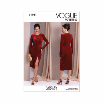 Vogue Sewing Pattern 1981 (A5) Misses' Knit Dress by Badgley Mischka  6-14