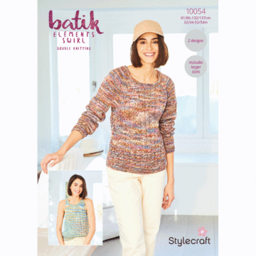 Stylecraft Batik Elements DK Top & Sweater 10054 Knitting Pattern Download  