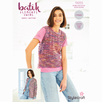 Stylecraft Batik Elements DK Tank&Cardi 10055 Knitting Pattern Download  