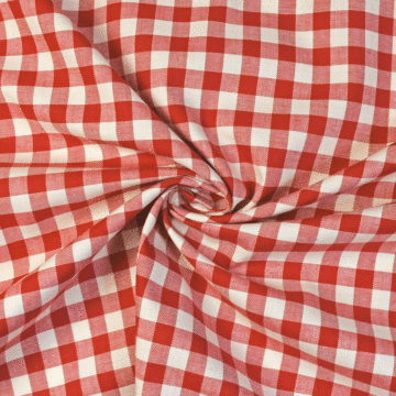 Yarn Dyed 100% Cotton Check Fabric Red 112cm