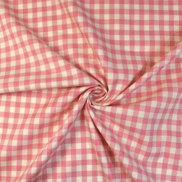 Yarn Dyed 100% Cotton Check Fabric Pink 112cm