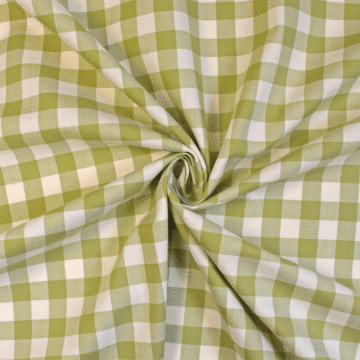 Yarn Dyed 100% Cotton Check Fabric Green 112cm