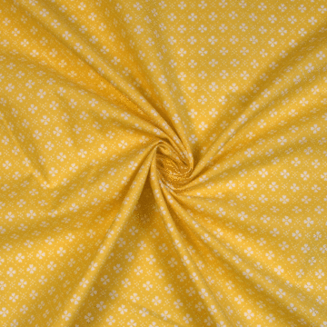 Silhouette Floral 100% Cotton Lawn Fabric Yellow 150cm