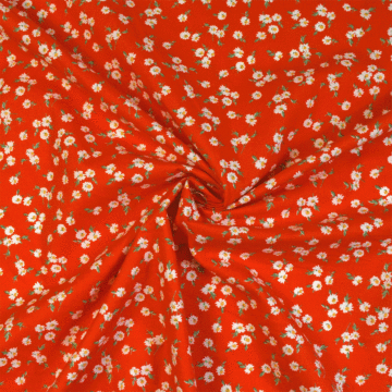 Daisy 100% Cotton Lawn Fabric Red 150cm