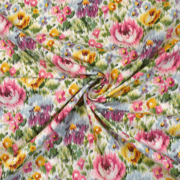 Liberty Piccadilly Poplin Dreamy Blooms Fabric Pink multi 138cm