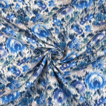 Liberty Piccadilly Poplin Dreamy Blooms Fabric Blue 138cm