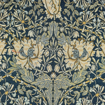 Honeysuckle Navy Tapestry Curtain & Upholstery Fabric Blue 140cm