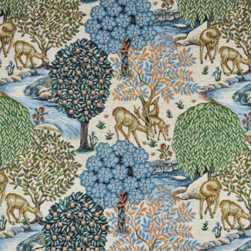 The Brook Natural Tapestry Curtain & Upholstery Fabric Natural 140cm