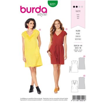 Burda Sewing Pattern 6221 - Misses Sleeveless Dress 8-18 6221 AB 8-18