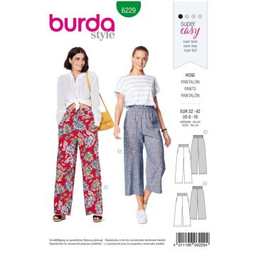 Burda Sewing Pattern 6229 - Misses Trousers 6-16 6229 AB 6-16