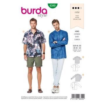 Burda Sewing Pattern 6349 - Men's Shirt with Collar 36-50 X06349BURDA 36-50