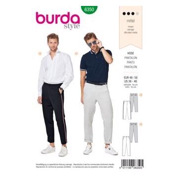Burda Sewing Pattern 6350 - Men's Pants 36-46 X06350BURDA 36-46