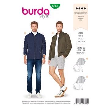 Burda Sewing Pattern 6351 - Men's Jacket 36-46 X06351BURDA 36-46