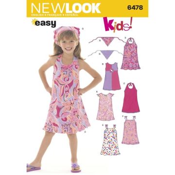 New Look Sewing Pattern 6478 (A) - Pattern Child Dresses Age 3-8 6478A Age 3-8