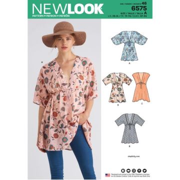 New Look Sewing Pattern 6575 (A) - Misses' Tunics. XL-XL. 6575A XS-XL