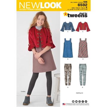 New Look Sewing Pattern 6592 (A) - Girl's Sportswear. Age 8-16. 6592A Age 8-16