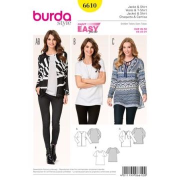 Burda Sewing Pattern 6610 - Jacket and Shirt 10-24 X06610BURDA 10-24