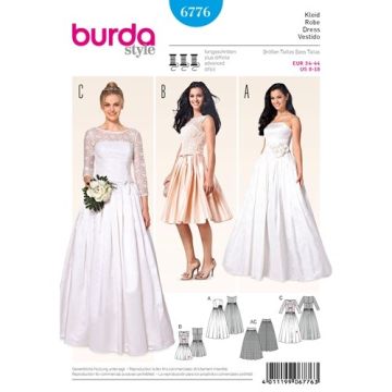 Burda Sewing Pattern 6776 - Evening and Bridal Wear 8-18 X06776BURDA 8-18