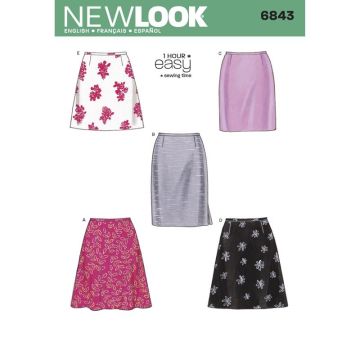 New Look Sewing Pattern 6843 (A) - Misses Skirts 8-18 6843A 8-18