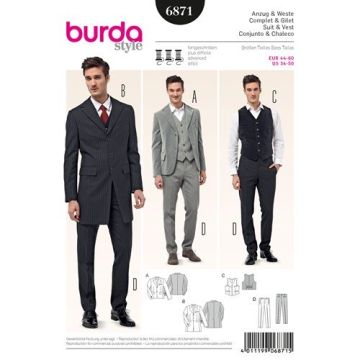 Burda Sewing Pattern 6871 - Menswear 34-50 X06871BURDA 34 - 50 MAN
