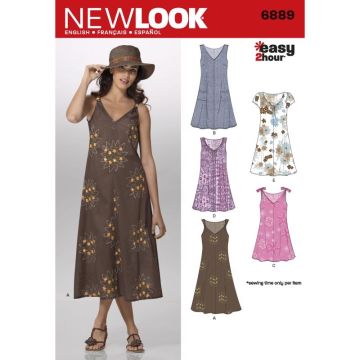 New Look Sewing Pattern 6889 (A) - Misses Dresses 8-18 6889A 8-18
