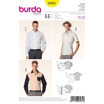 Burda Sewing Pattern 6931 - Menswear 34-50 X06931BURDA 34-50 Man
