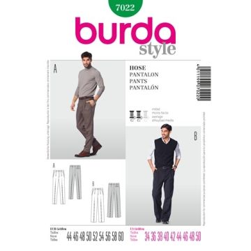Burda Sewing Pattern 7022 - Trousers 34-50 X07022BURDA 34-50 Man
