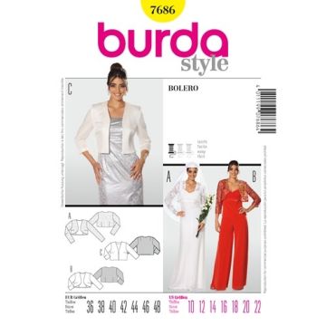 Burda Sewing Pattern 7686 - Bolero 10-22 X07686BURDA 10-22
