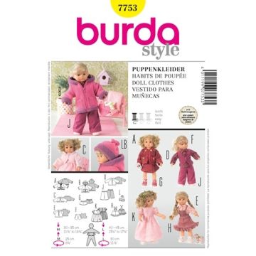Burda Sewing Pattern 7753 - Doll Clothes One Size X07753BURDA One Size