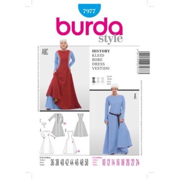 Burda Sewing Pattern 7977 - History Dress 10-24 X07977BURDA 10-24