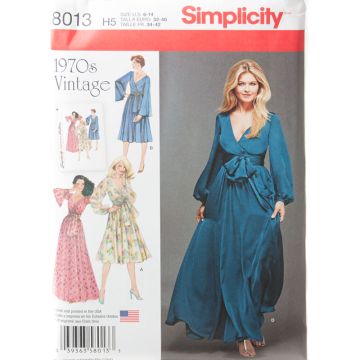 Simplicity Sewing Pattern 8013 (H5) - Misses Lined Dress 6-14 8013.H5 6-14