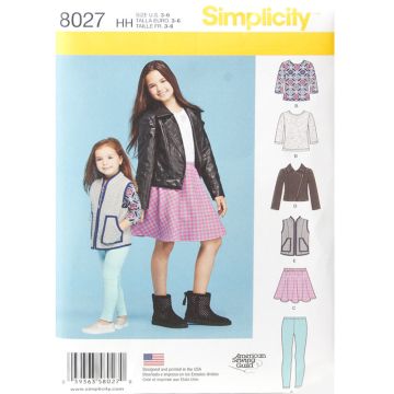Simplicity Sewing Pattern 8027 (HH) - Childs & Girls Jacket Age 3-6 8027.HH Age 3-6