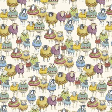 Emma Ball Woolly Friends Sheep Cotton Fabric Multi 112cm