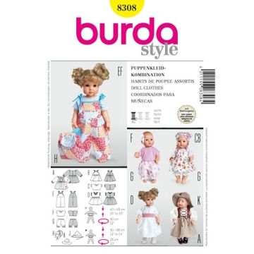Burda Sewing Pattern 8308 - Doll Clothes One Size X08308BURDA One Size