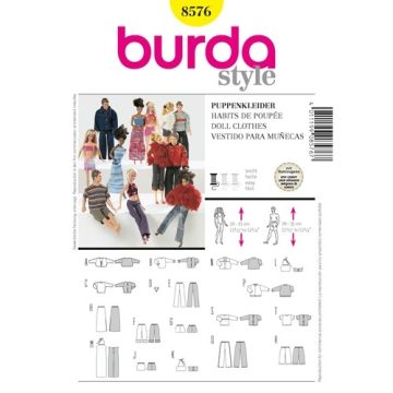 Burda Sewing Pattern 8576 - Doll Clothes One Size X08576BURDA One Size