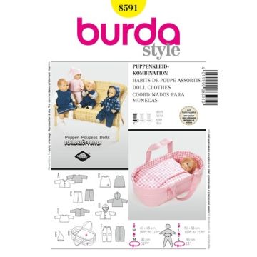 Burda Sewing Pattern 8591 - Doll Clothes One Size X08591BURDA One Size