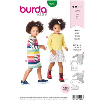Burda Sewing Pattern 9296 - Babies Shirtdress with Pockets 56-98cm 9296 AB 56-98cm