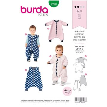 Burda Sewing Pattern 9298 - Sleeping Bag with Legs 68-98cm 9298 AB 68-98cm