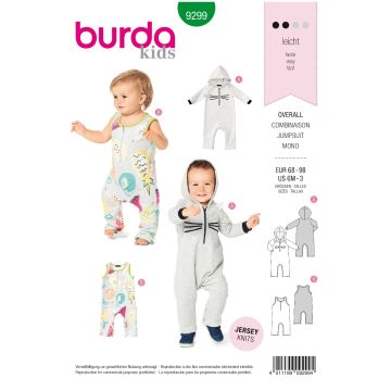 Burda Sewing Pattern 9299 - Toddlers Overalls 68-98cm 9299 AB 68-98cm