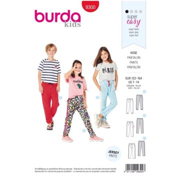 Burda Sewing Pattern 9300 - Childrens Jogging Pants 122-164cm 9300 A-C 122-164cm