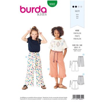 Burda Sewing Pattern 9302 - Childrens Pants with Elastic Waist 116-146cm 9302 AB 116-146cm
