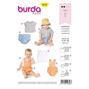 Burda Sewing Pattern 9316 - Baby's Sportswear 1M-18M X09316BURDA 1M-18M