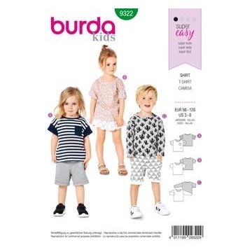Burda Sewing Pattern 9322 - Child's Top Age 3-8 X09322BURDA 3-8
