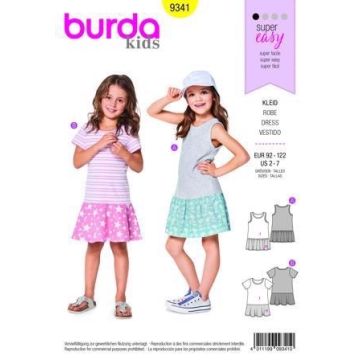 Burda Sewing Pattern 9341 - Child's Summer Jersey Dresses Age 2-7 X09341BURDA 2-7