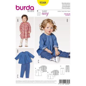 Burda Sewing Pattern Baby's Loose Dress X09348BURDA 6 months - 3 years
