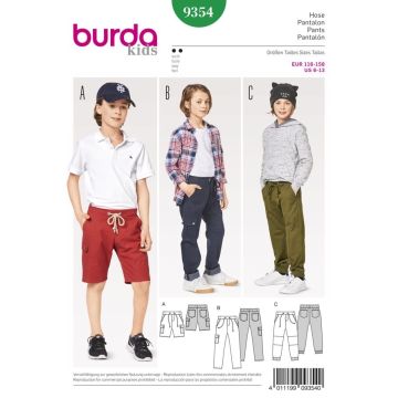 Burda Sewing Pattern 9354 - Girls and Girls Plus Pant and Short Age 6-13 X09354BURDA Age 6-13